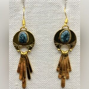 Blue Stone Dangle Earrings